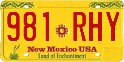 NM license plate 981RHY