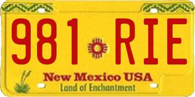 NM license plate 981RIE