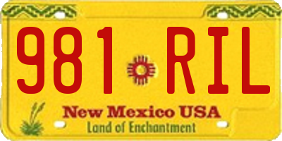 NM license plate 981RIL