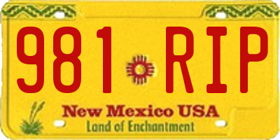 NM license plate 981RIP