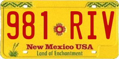 NM license plate 981RIV