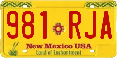 NM license plate 981RJA