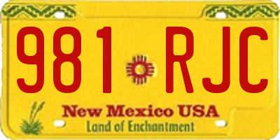 NM license plate 981RJC