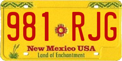 NM license plate 981RJG