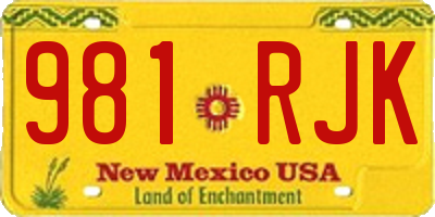 NM license plate 981RJK