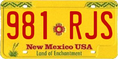 NM license plate 981RJS