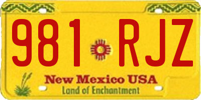 NM license plate 981RJZ