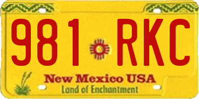 NM license plate 981RKC