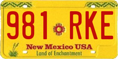 NM license plate 981RKE