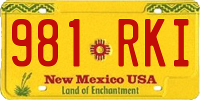 NM license plate 981RKI