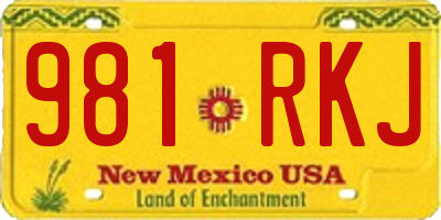 NM license plate 981RKJ