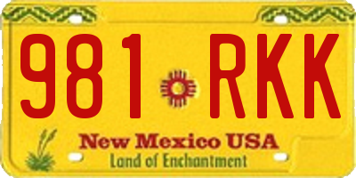 NM license plate 981RKK