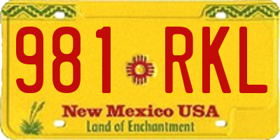 NM license plate 981RKL