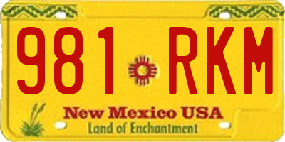 NM license plate 981RKM