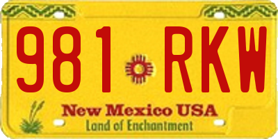 NM license plate 981RKW