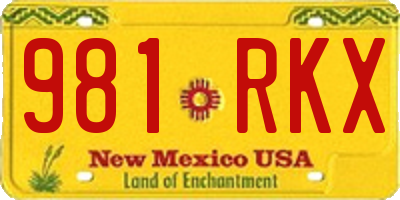 NM license plate 981RKX