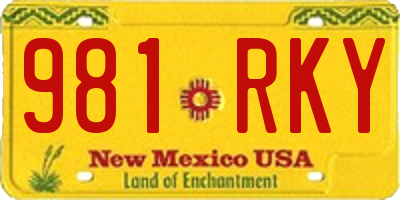 NM license plate 981RKY