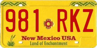 NM license plate 981RKZ