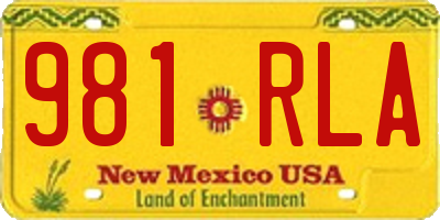 NM license plate 981RLA