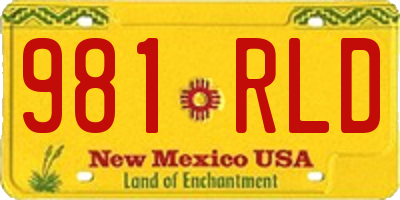 NM license plate 981RLD