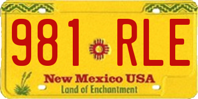 NM license plate 981RLE