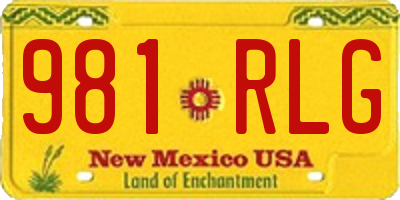 NM license plate 981RLG
