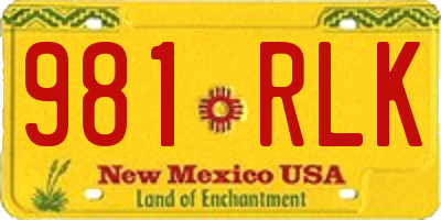 NM license plate 981RLK