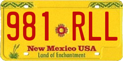 NM license plate 981RLL