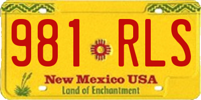 NM license plate 981RLS