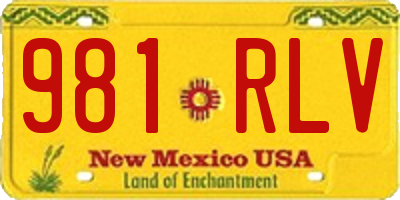 NM license plate 981RLV