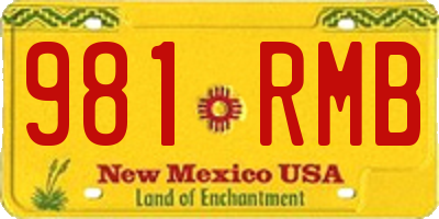 NM license plate 981RMB