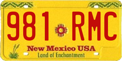 NM license plate 981RMC