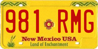 NM license plate 981RMG