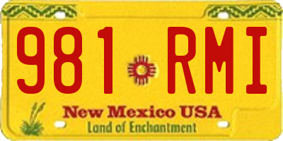 NM license plate 981RMI
