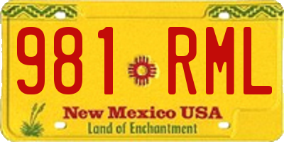 NM license plate 981RML
