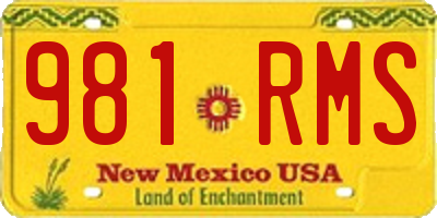 NM license plate 981RMS