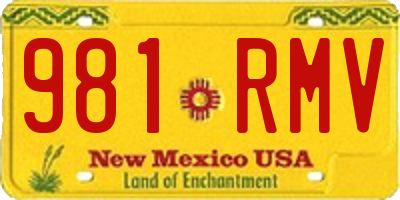 NM license plate 981RMV