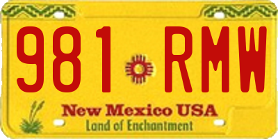 NM license plate 981RMW
