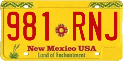 NM license plate 981RNJ
