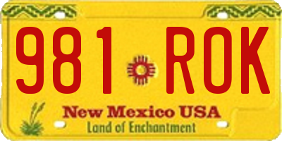 NM license plate 981ROK