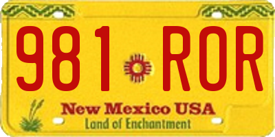 NM license plate 981ROR