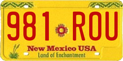 NM license plate 981ROU