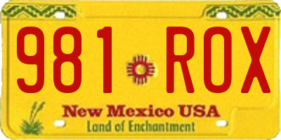 NM license plate 981ROX