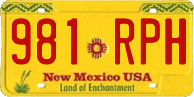 NM license plate 981RPH