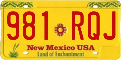 NM license plate 981RQJ
