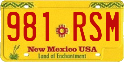 NM license plate 981RSM
