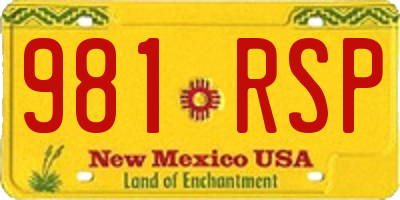 NM license plate 981RSP