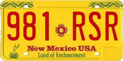 NM license plate 981RSR