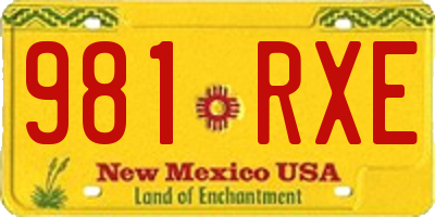 NM license plate 981RXE