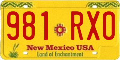 NM license plate 981RXO